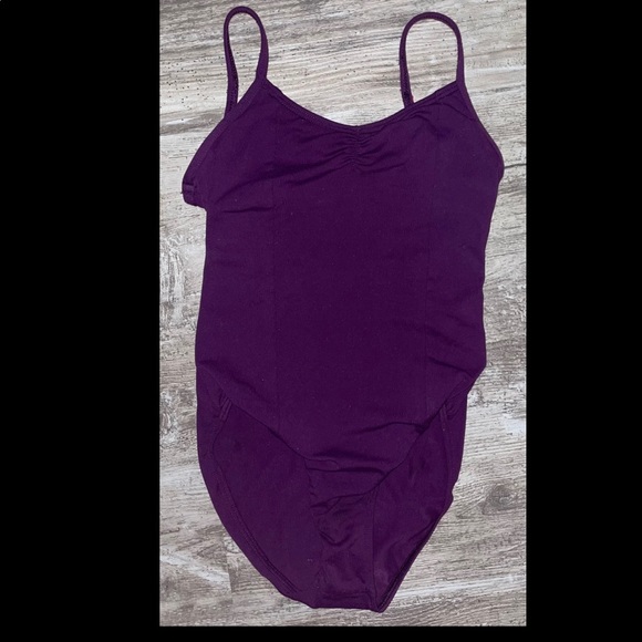 Purple Spaghetti Strap Front Pinched Leotard - Picture 2 of 3